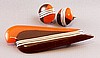 BP159 deco brown/orange bakelite pin & ers